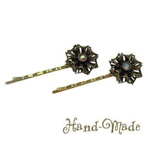 Handmade Amber Brown Rhinestone Set Hair Clips HoCo Wedding Fairy Jewelry NWT